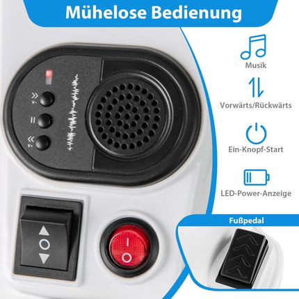 Vaikiškas elektrinis motociklas su muzika, LED ir pagalbiniais ratukais, skirtas vaikams nuo 3 metų, mėlynas