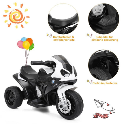 Vaikiškas motociklas 6v vaikiška transporto priemonė 6v vaikiška transporto priemonė su muzika 66 x 37 x 44,5 cm juoda + balta