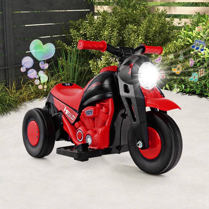 Vaikiškas motociklas su burbulų aparatu, muzika ir LED priekiniais žibintais, vaikiškas motociklas, raudonas