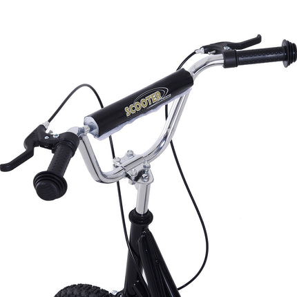 Children's scooter, 16-inch, pneumatic tires, black