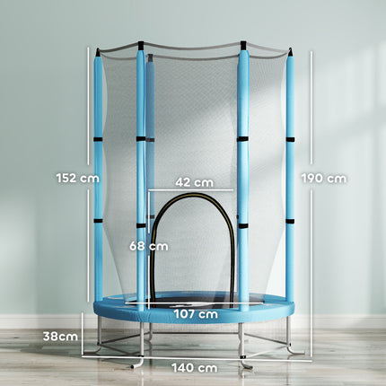 Indoor trampoline for children, Ø140 cm - Safety net, Zip Door