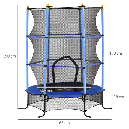 Garden trampoline for children, Ø163 cm, Safety net, Blue