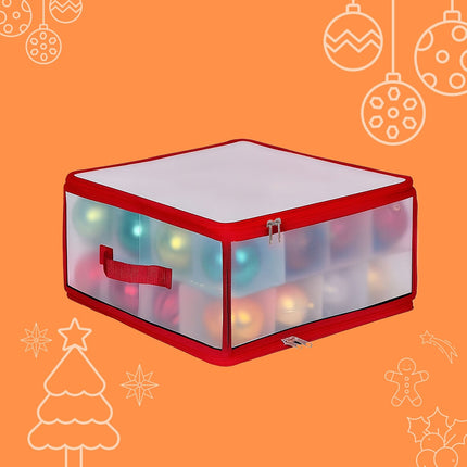 Christmas Bauble Storage Box with Adjustable Dividers