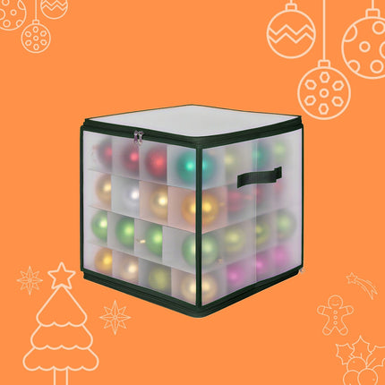Christmas Bauble Storage Box with Adjustable Dividers