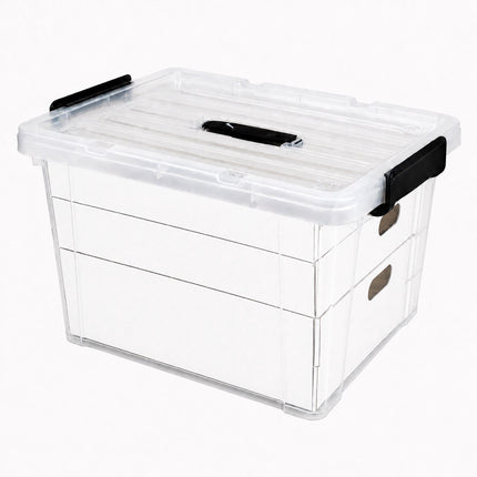 Christmas Bauble Storage Box with Carry Handle, 3 Levels, Transparent
