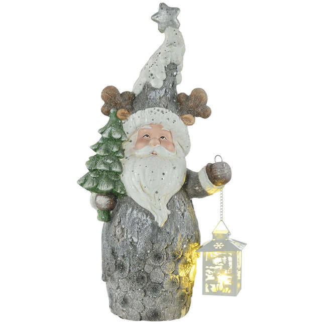 Santa figure with LED lights and Christmas tree, 55cm