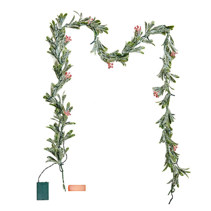 Christmas Garland 6.6 ft with 20 LED Lights, Berries