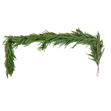 Christmas Garland 6 ft Norfolk Pine Real Touch, Indoor Outdoor