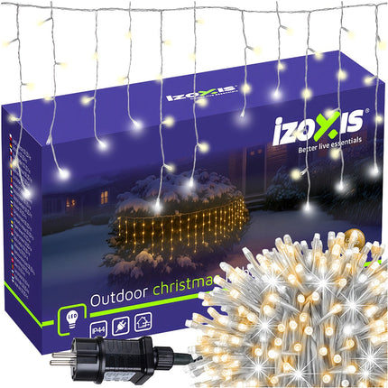 Kalėdinės varveklių formos lemputės, 100 LED, 6 m, šiltai balta, IP44