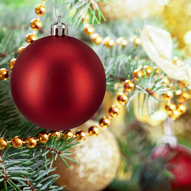 Christmas Tree Baubles Set, Matte/Shiny/Glitter Finish