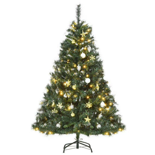Kalėdinė eglutė su dekoracija, 120 LED, 511 antgalių, Ø95 x 150 cm, aukštis