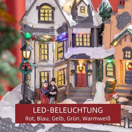 Kalėdinė dekoracija lauke, animuota kalėdinė dekoracija su 22 LED lemputėmis, apšviesta žiemos stebuklų šalis, 38,5 x 20,5 x 33 cm