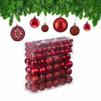 Kalėdinių eglutės kamuoliukų rinkinys po 50 vienetų
