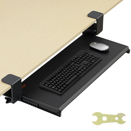 Clamp-On Keyboard Tray, Slide-Out, 26.8 x 11 in