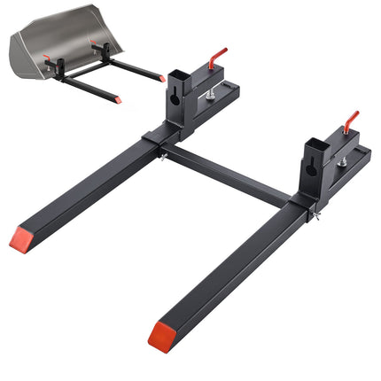 Clamp-On Pallet Forks, 43 in, 2000 lb, Stabilizer Bar