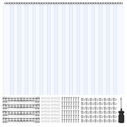 Clear PVC Strip Curtain, 2.4 x 2.4 m, 16 Strips