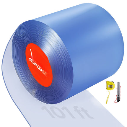 Clear PVC Strip Curtain Roll, 30.8 m x 30 cm, 3 mm