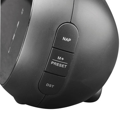 Clock radio with projection Double alarm Black