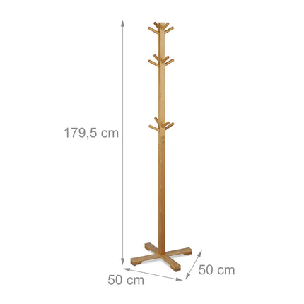 Bambukinis drabužių pakaba su 12 kabliukų