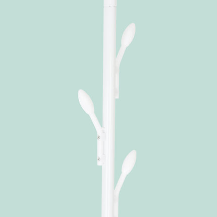 Paltų kabykla su lentyna ir kabliukais - geležinė, laisvai pastatoma