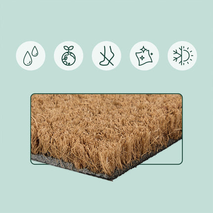 Coconut Doormat, 80x50 cm, Non-Slip, Weather-Resistant