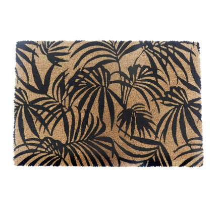 Kokosinis kilimėlis durims, neslystantis, botaninis raštas, 60x40 cm