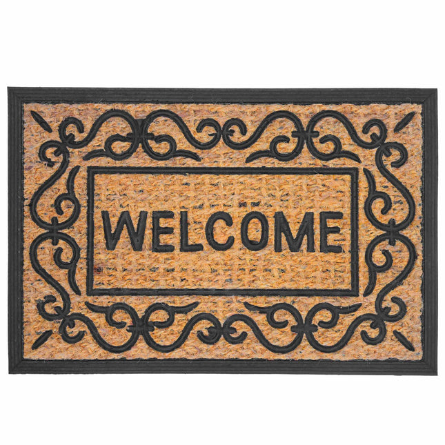 Kokoso pluošto kilimėlis durims, 60x40 cm, neslystantis PVC pagrindas