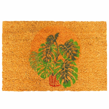 Kokoso pluošto kilimėlis durims, botaninis raštas, 60x40 cm