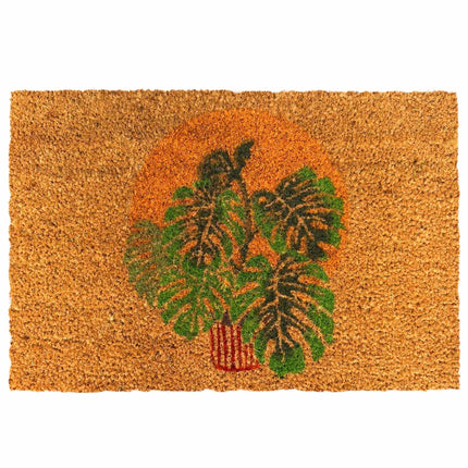 Kokoso pluošto kilimėlis durims, botaninis raštas, 60x40 cm
