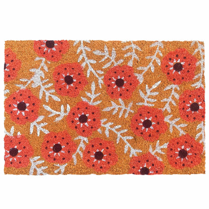 Kokoso pluošto kilimėlis durims, botaninis raštas, 60x40 cm
