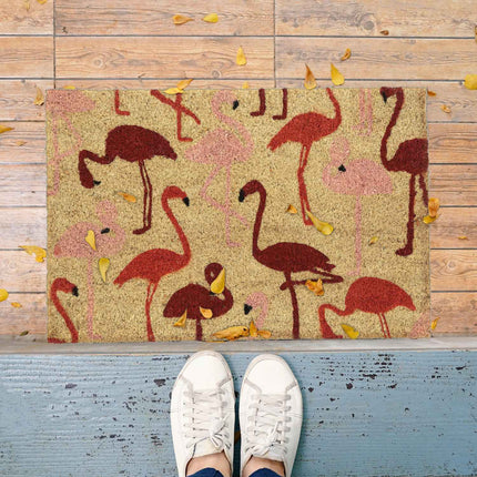 Kokosų pluošto kilimėlis su flamingais