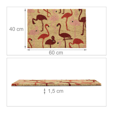 Kokosų pluošto kilimėlis su flamingais