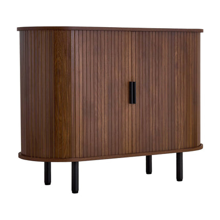Coffee Bar Cabinet with Sliding Doors, Walnut, 100 x 40 cm