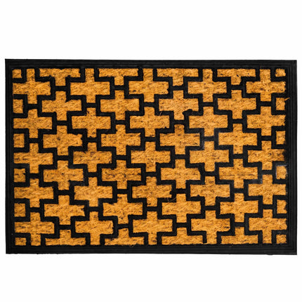 Kokoso pluošto ir PVC kilimėlis durims, 60x40 cm, natūralus ir juodas