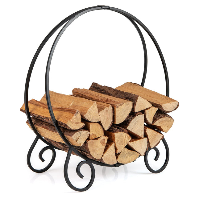 Sulankstomas metalinis malkų stovas, skirtas naudoti viduje/lauke, 59 cm