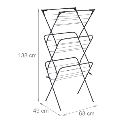 Collapsible washing rack with 50 clips