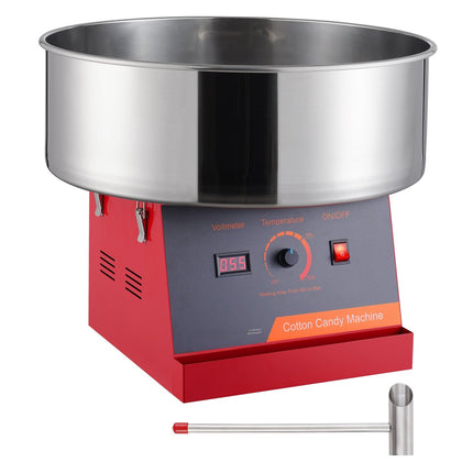 Commercial Cotton Candy Machine 1000W, Stainless Steel Bowl, Red