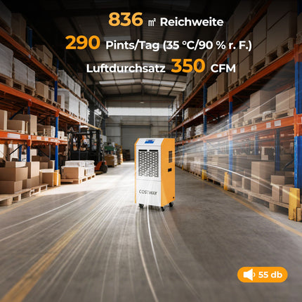 Komercinis sausintuvas 90 l/dieną su siurbliu ir žarna - 24 valandų laikmatis