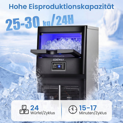 Komercinis ledo generatorius, 25-30 kg/dieną, nerūdijantis plienas