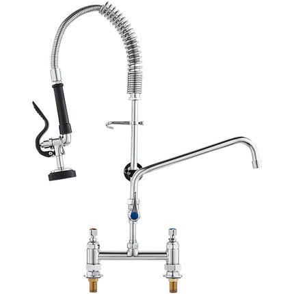 Commercial Pre-Rinse Kitchen Faucet, Brass, 26-Inch, 8-Inch Center