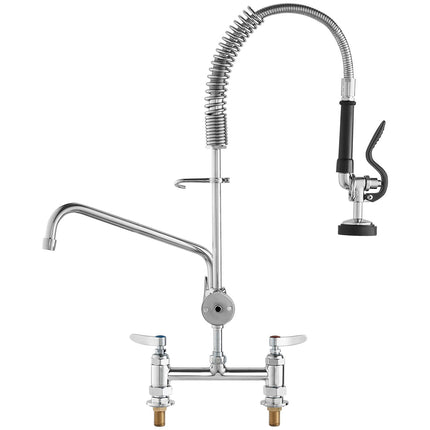 Commercial Pre-Rinse Kitchen Faucet, Brass, 26-Inch, 8-Inch Center