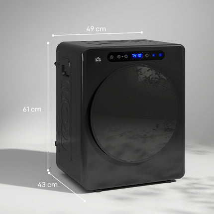 Kompaktiška drabužių džiovyklė, 4 kg talpa, 6 programos, juoda