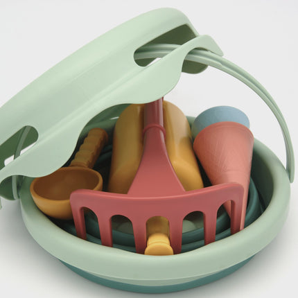 „Compactoys“ ekologiškas paplūdimio kibiras su smėlio dėže, 7 viename, žalias