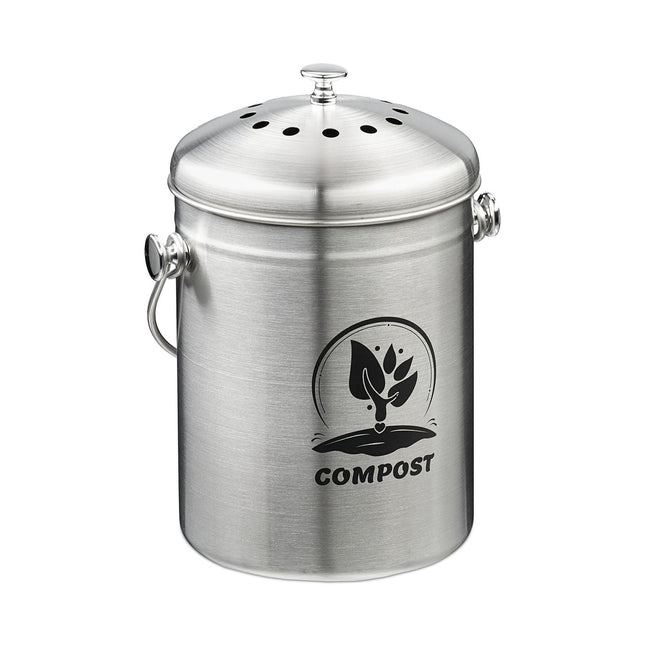 Komposto dėžė, 5 l, nerūdijančio plieno, su filtru