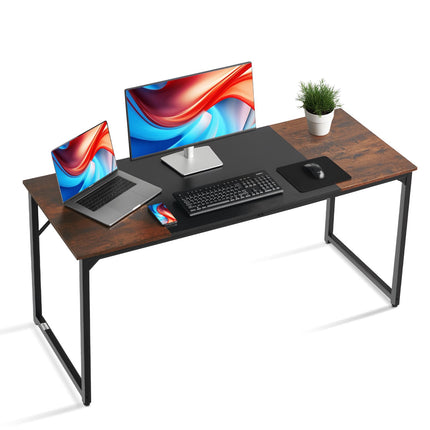Computer Desk 160 x 60 cm, Metal Frame, Rustic Brown