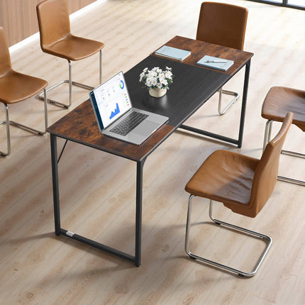 Computer Desk 160 x 60 cm, Metal Frame, Rustic Brown