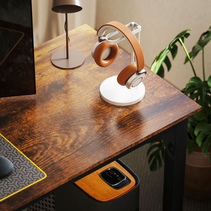 Computer Desk, Rustic Brown, Spacious Design, Chipboard