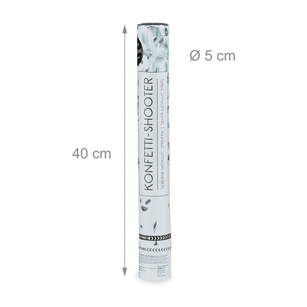 Konfeti patranka 40 cm sidabrinė