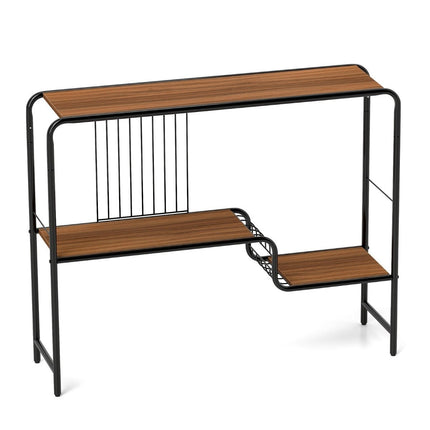 Konsolinis staliukas prieškambariui su 2 lentynomis ir metaliniu rėmu, reguliuojamo aukščio kojelėmis, 99 x 27 x 79 cm