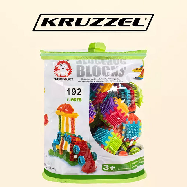 Konstrukcijos kaladėlės - ežiai 192 vnt. Kruzzel 20376